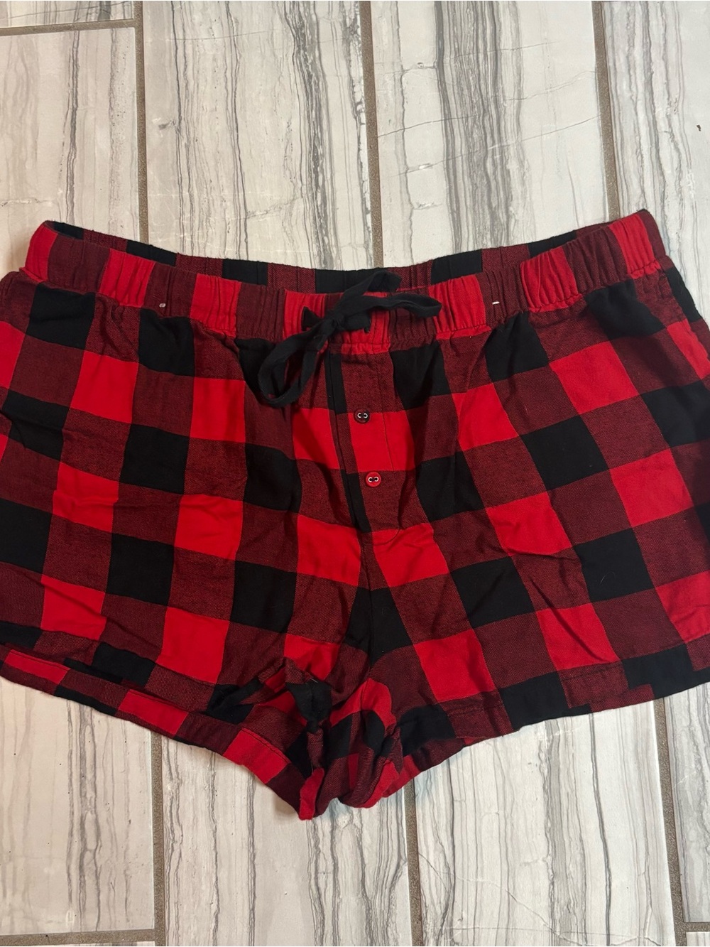 a new day Red and Black Buffalo Plaid High Waist Women’s Shorts
